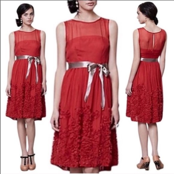 Anthropologie "Tiny" Red Dress - Size 6 - Picture 1 of 4